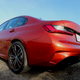 A photo of the rear left quarter on the BMW 330e.